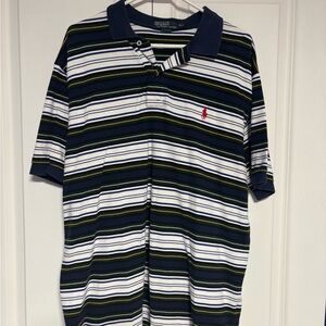 Ralph Lauren Striped Polo - Navy, White, Green